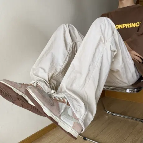 防晒冰丝速干降落伞裤子男夏季薄款美式宽松直筒阔腿工装休闲长裤商品大图