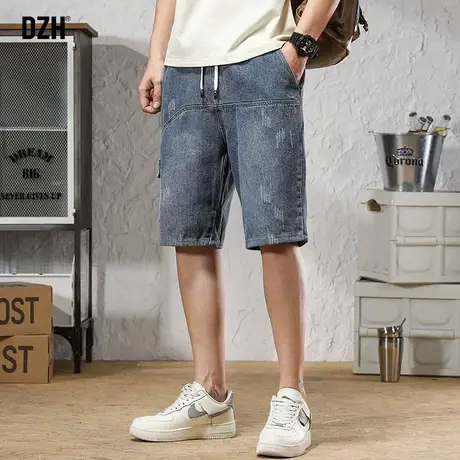 男士复古牛仔短裤男潮牌夏季薄款休闲五分裤宽松裤子2023新款中裤商品大图