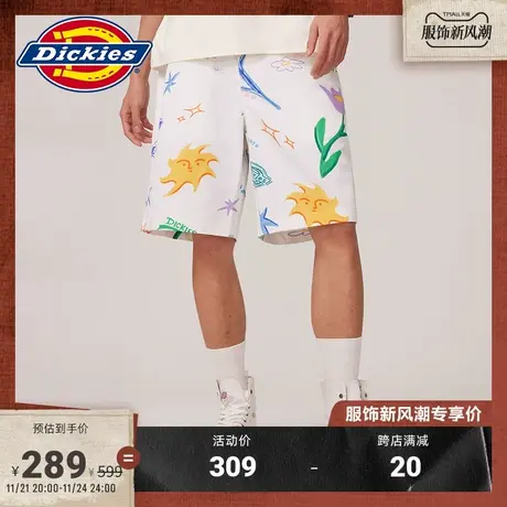 Dickies 春夏 斜纹布料 满身印花工装短裤宽松图片