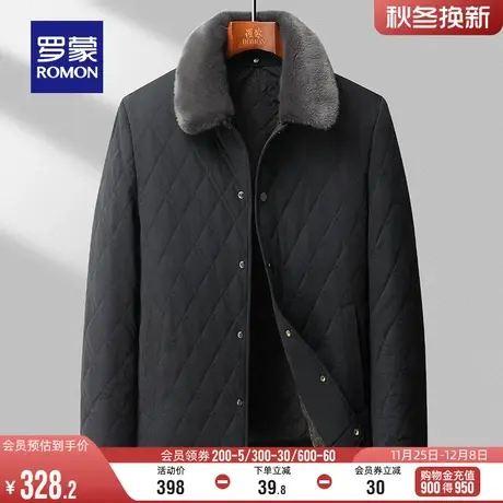 【可拆毛领】罗蒙男士休闲短款棉衣2023冬季新款加绒加厚保暖棉服图片