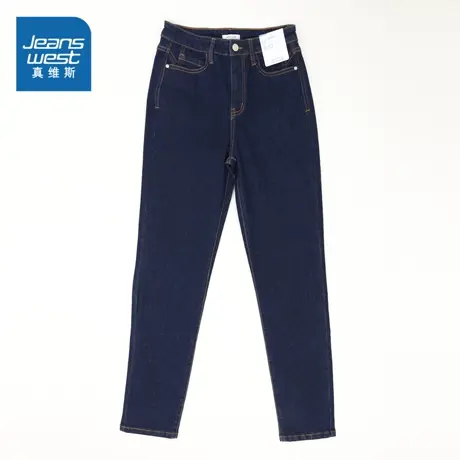 JW真维斯女装裤子2023冬季新款时尚韩版紧身显瘦牛仔裤子女生长裤图片