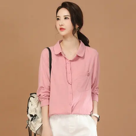 韩潮袭人高级感刺绣长袖衬衣2024春季新款女士衬衫设计感小众图片