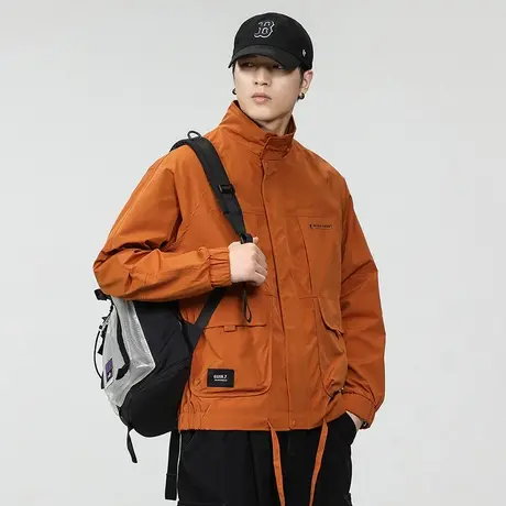 潮流舒适冲锋衣外套男防风百搭潮牌外套宽松秋冬款夹克外套休闲男图片