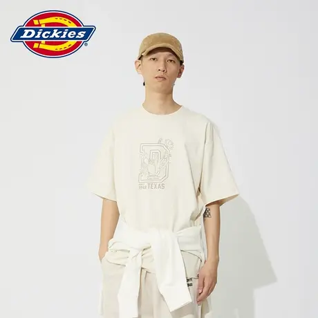 Dickies24春夏新款前胸印花休闲宽松微弹圆领短袖T恤内搭商品大图