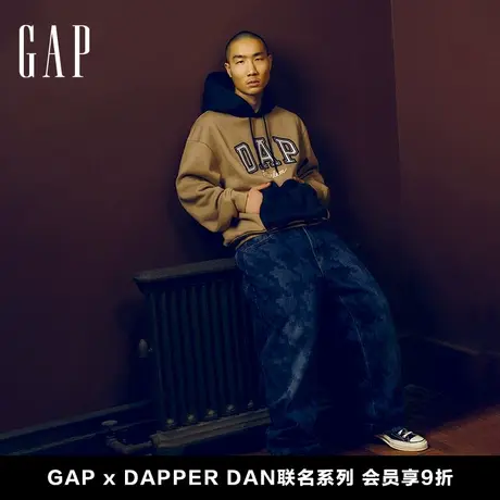 【DAP联名系列】Gap男装2024春季新款纯棉老花直筒牛仔裤890840图片