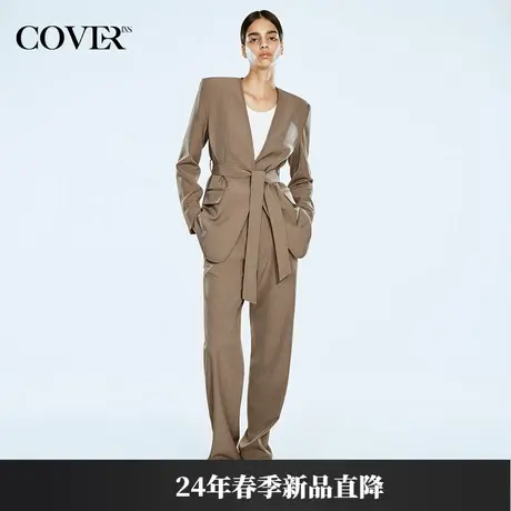 COVER2024春款摩登无领clean fit西装外套图片