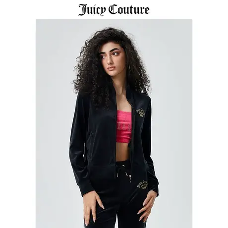 Juicy Couture橘滋外套女2023春季新款美式运动天鹅绒立领夹克女图片