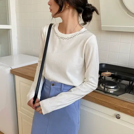 2020秋季新款针织衫女长袖上衣套头打底衫毛衣春秋薄款韩版修身春商品大图