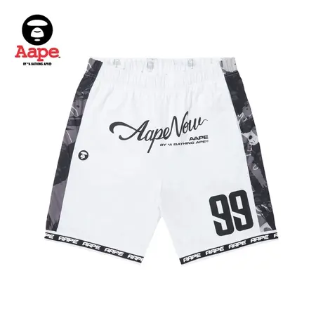 Aape旗舰店男装春夏双面穿图案满印潮流猿颜短裤6989XXK商品大图