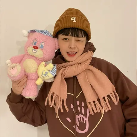 红续原创爱心手印加绒加厚连帽卫衣女美式复古风外套长袖秋冬新款图片