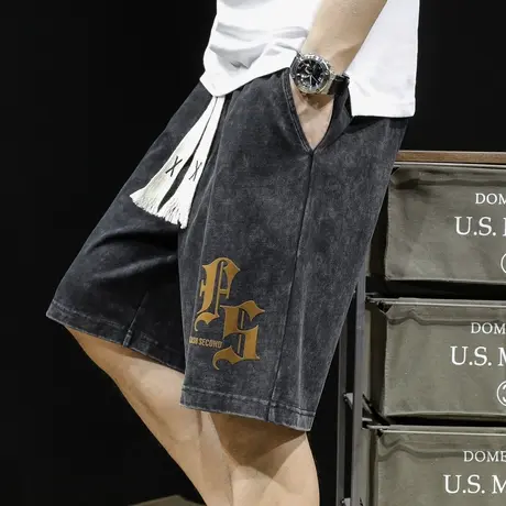 美式运动短裤男夏季潮牌宽松大码休闲5分裤子2023新款男士五分裤商品大图