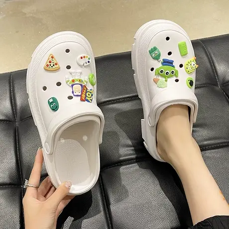 洞洞鞋女ins潮时尚网红外穿夏季新款可爱厚底防滑包头沙滩凉拖鞋商品大图