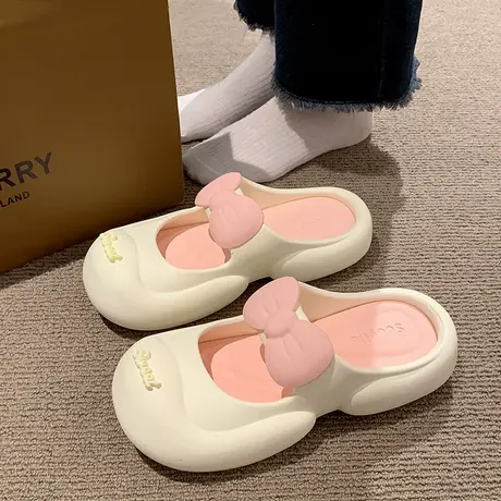 玛丽珍包头凉拖鞋女夏季网红室内外穿可爱蝴蝶结厚底防滑洞洞拖鞋商品大图
