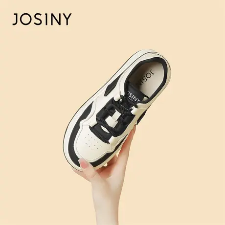 Josiny/卓诗尼小白鞋女2024春季新款厚底透气休闲板鞋百搭面包鞋图片