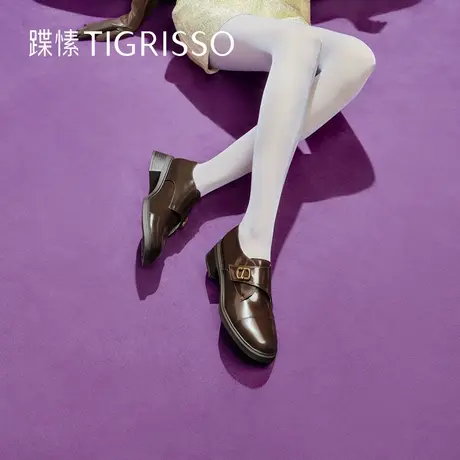 蹀愫英伦孟克鞋厚底增高乐福鞋TA54528-12图片