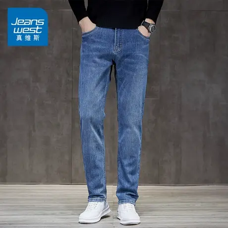 KZH真维斯高端潮牌牛仔长裤男士宽松直筒休闲男裤子2025夏季新款商品大图