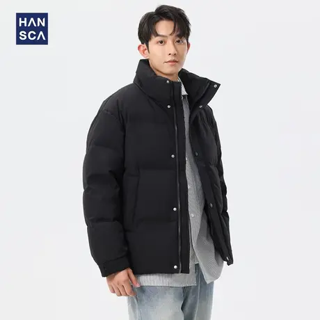 hansca防风立领白鸭绒轻薄羽绒服男款冬季保暖防寒外套男装面包服图片
