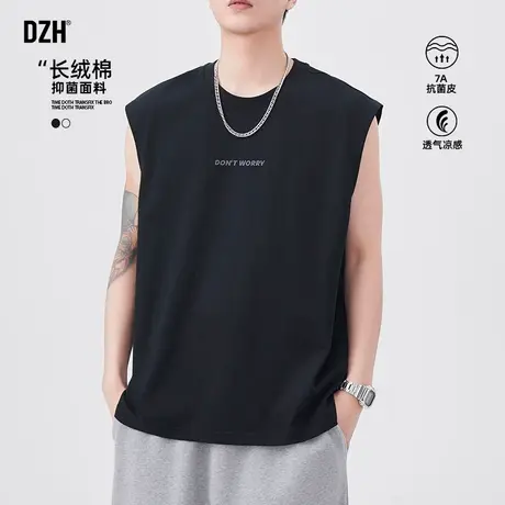 男士纯棉无袖坎肩背心男夏季潮牌2025新款运动汗T恤运动打底衫潮图片