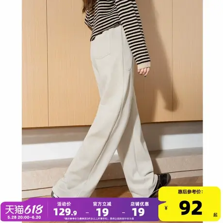 唐狮2025秋季新款女休闲长裤抽绳宽松韩系阔腿卫裤设计感显瘦裤子商品大图