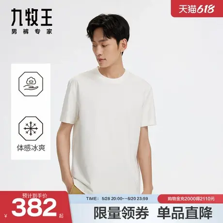 [凉感系列]九牧王男装JT2DV22510T恤24秋新款圆领商务休闲男T恤商品大图