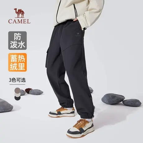 骆驼男装工装裤男2025新款冬季加绒保暖宽松束脚防泼水休闲长裤子商品大图