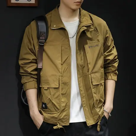 夹克男外套春秋潮牌男装工装大码男款薄款上衣男士冲锋衣2023新款图片