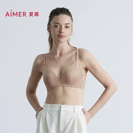 爱慕花笺内衣女3/4无钢圈中厚模杯隐孔小胸聚拢文胸AM17C142商品大图