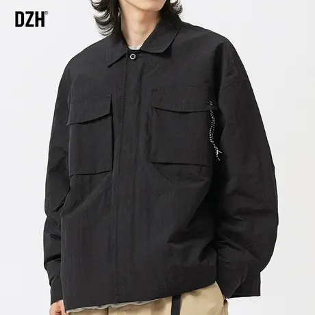 男士日系工装外套男春秋潮流百搭2023年新款休闲上衣短款翻领夹克商品大图