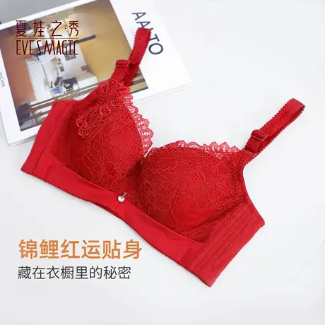马年夏娃之秀红色内衣女小胸显大本命年聚拢蕾丝新款结婚女士文胸商品大图