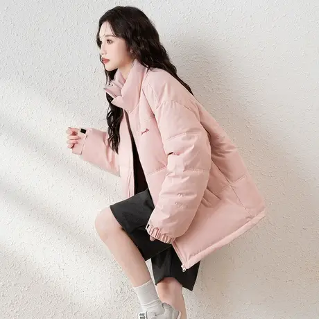 唐狮冬季新款女棉衣宽松加厚棉服外套高级感甜美粉色保暖棉袄tu图片