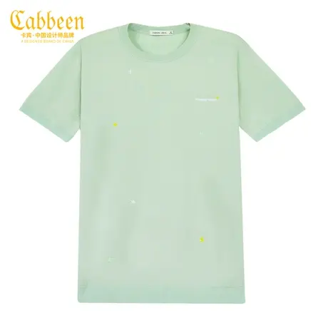 卡宾男装刺绣T恤夏新款潮流休闲短袖线衫B商品大图