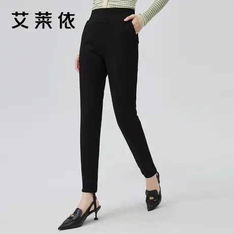 艾莱依高腰羽绒裤女外穿鸭绒新款时尚简约保暖紧身踩脚冬季九分裤商品大图