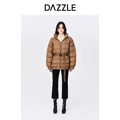 【七七酱专享】DAZZLE地素奥莱 春季黑色磨毛直筒毛边微喇牛仔裤图片