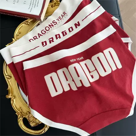 5A婴儿棉~本命年内裤女士红色纯棉裆中腰三角无痕抗菌打底短裤薄商品大图