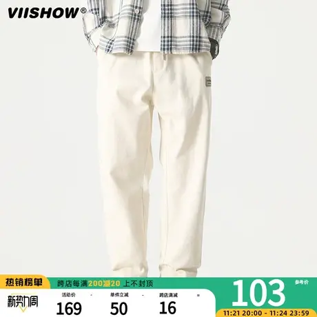 VIISHOW美式高街阔腿裤男秋季宽松直筒裤潮牌休闲裤百搭长裤子商品大图