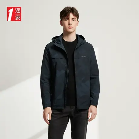 海一家时尚休闲外套2023秋季新款连帽青春活力双面穿夹克男商品大图