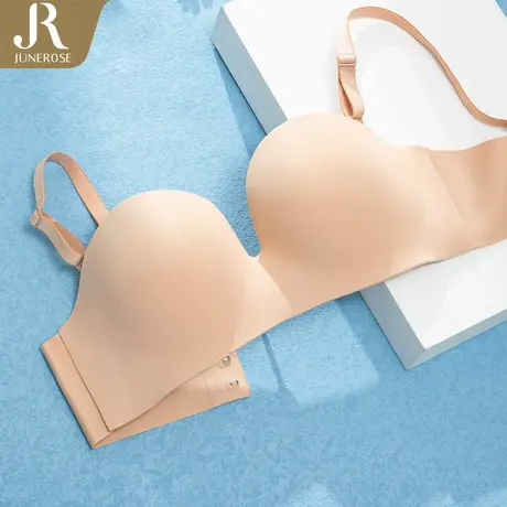 六月玫瑰抹胸内衣女无肩带夏小胸聚拢无钢圈文胸罩防走光防滑美背商品大图