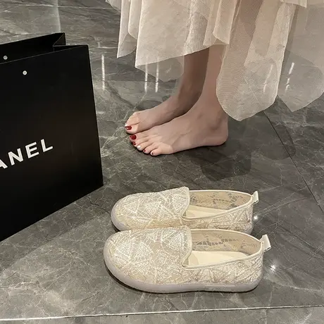 网面透气渔夫鞋女外穿2024年夏季新款百搭时尚懒人一脚蹬软底单鞋商品大图