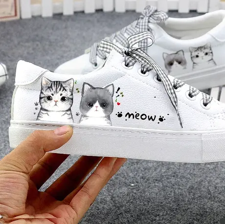 街拍基础小白鞋 女生韩版百搭学生单鞋 2024新款平底板鞋女帆布鞋商品大图