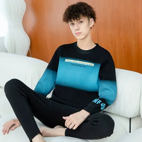 青少年保暖内衣套装男加厚加绒冬季大童初中高中男生秋衣秋裤套装商品大图