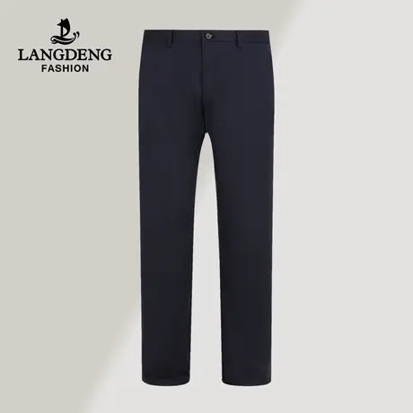 [惠]浪登男士纯色休闲裤2023夏季新款时尚潮流抗皱透气直筒长裤男商品大图