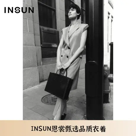 INSUN恩裳夏季开叉设计感小众通勤西装裤图片