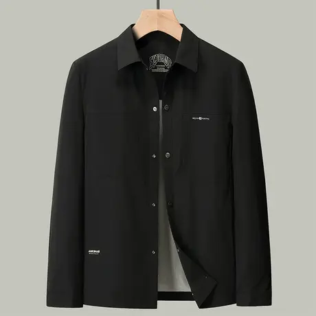 2024春季新款工装夹克男士休闲翻领短款商务夹克衫青年时尚外套薄商品大图