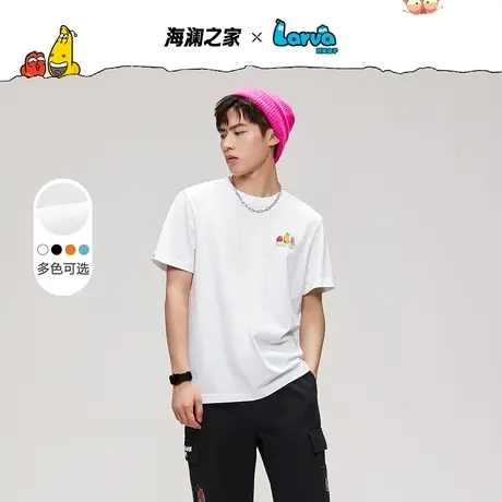 HLA/海澜之家【爆笑虫子联名】短袖T恤2023夏新款圆领情侣短t男女商品大图