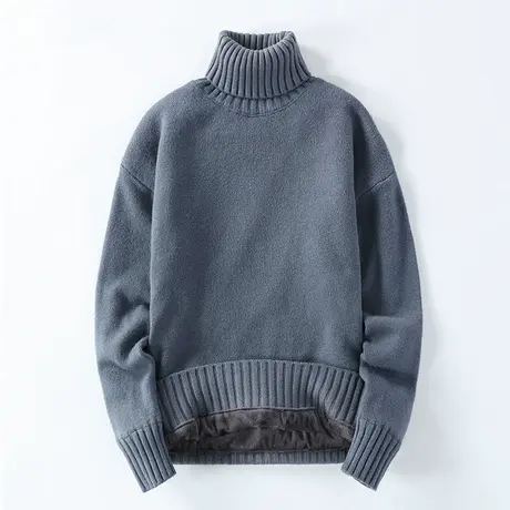 高领毛衣男士加绒加厚冬季打底针织衫男长袖韩版潮流宽松保暖线衣商品大图