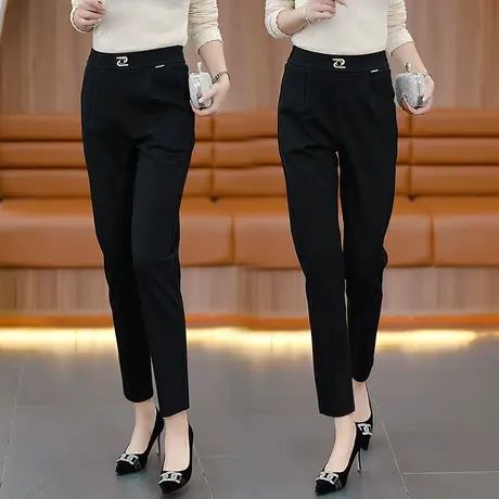 西装哈伦裤子女春秋职业气质高腰显瘦萝卜裤2023韩版小个子烟管裤图片