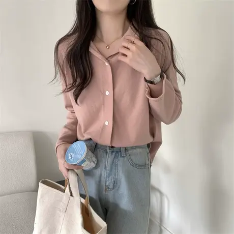 早春气质设计感针织打底衫女2023新款春秋季宽松内搭长袖开衫上衣图片