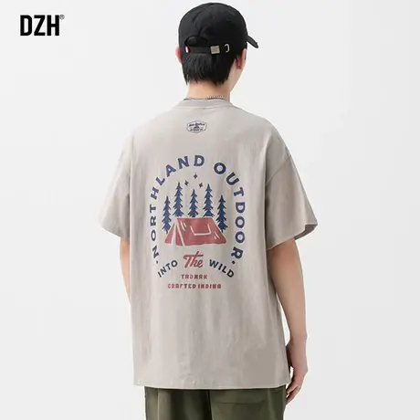 男生半袖衣服男短袖夏季ins潮牌纯棉休闲t恤2023新款潮流百搭夏装商品大图