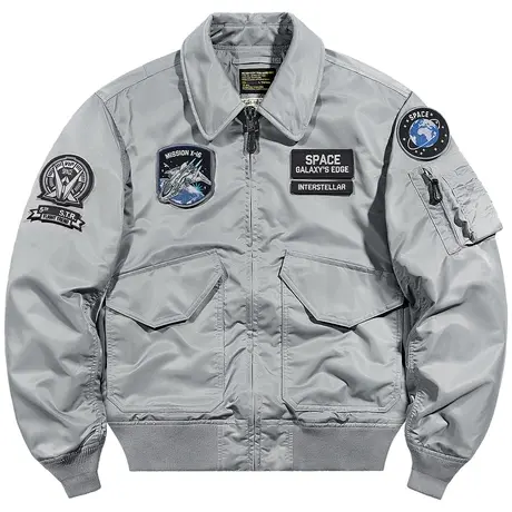 VIP翻领飞行员夹克男宇航员太空服美式棒球服春秋宽松刺绣外套潮商品大图