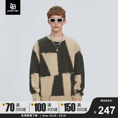 Lilbetter毛衣男圆领长袖毛衫宽松慵懒男装秋冬针织衫男士外套LB商品大图